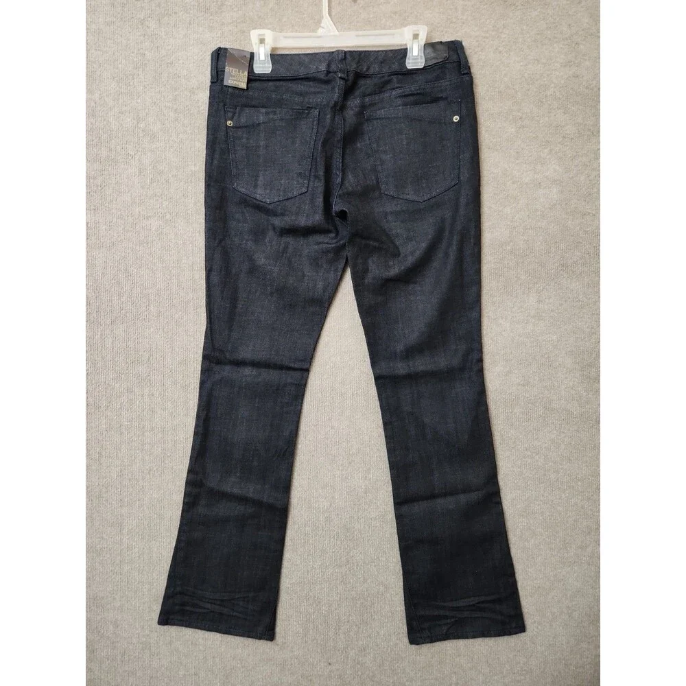 Express Stella Barely Boot Cut Jeans Womens 10 Blue Dark Wash Low Rise NEW